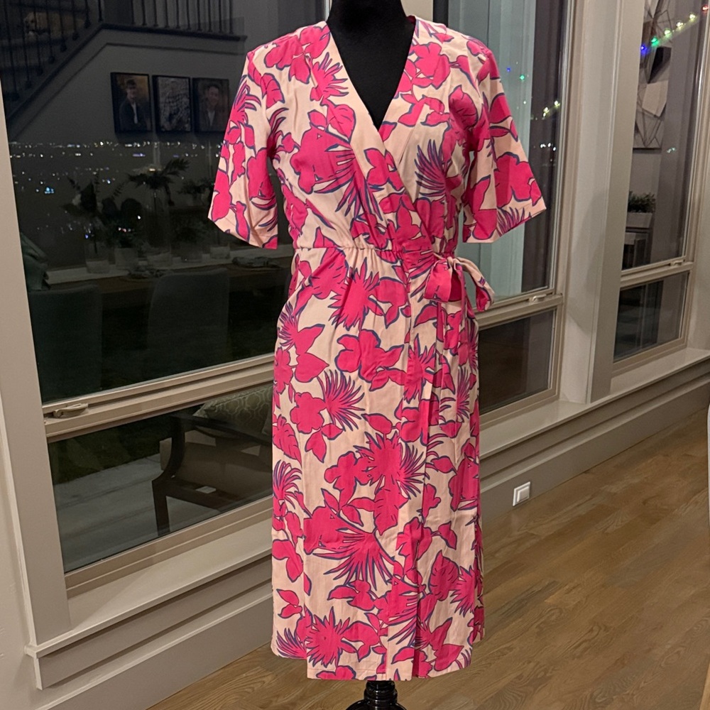 Tori Richard Pink and Cream Floral Dress